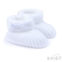 B450-W: White Acrylic Bootees with Bow